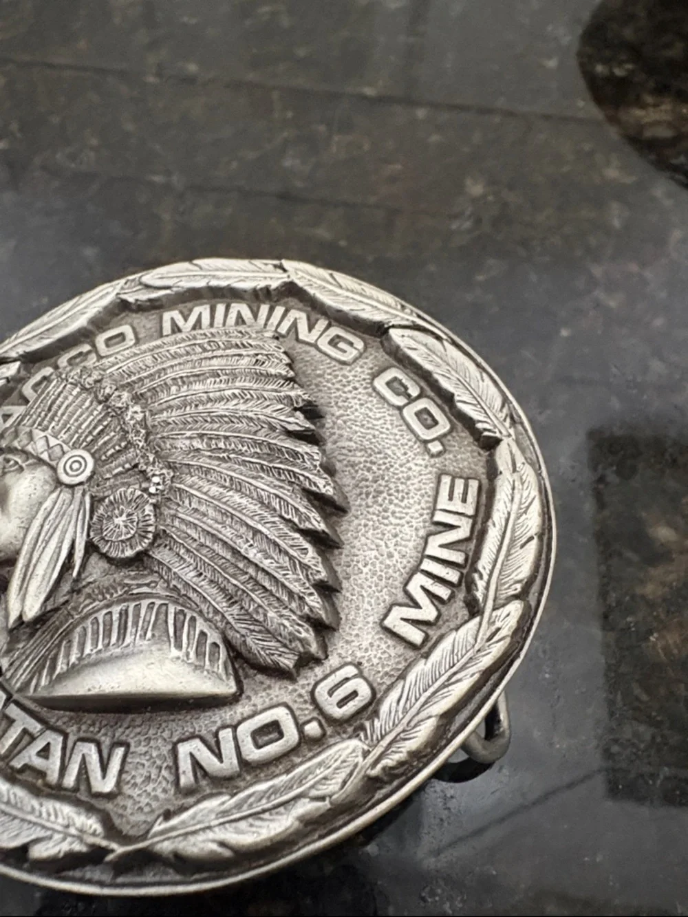 Powhatan No.6 Mine Commemorative Belt Buckle- Silver Tone